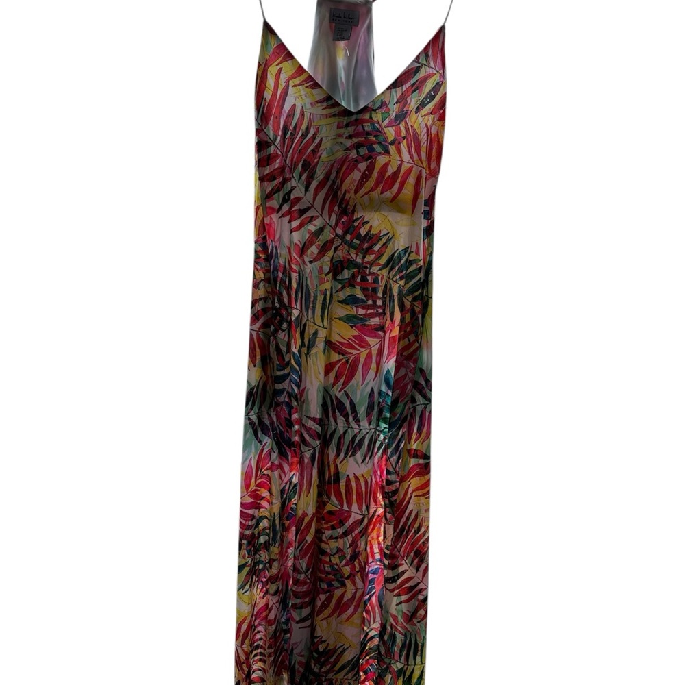 NWOT Nicole Miller Tropical Leaf Print Maxi Dress